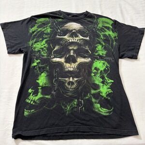 Legend Brand Skulls & Chains T-shirt Size Men's Medium Fit Vintage Retro VTG